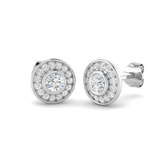 0.6 Carat D-E/VS Lab Grown Diamond Halo Earring 9k White Gold Ready To Ship
