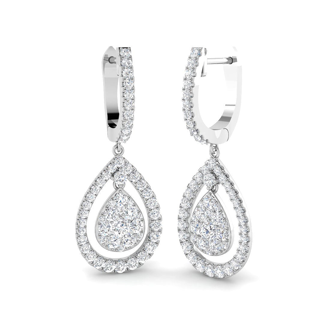 1.48ct Lab Diamond Round Cut Stud Earrings in 9K White Gold