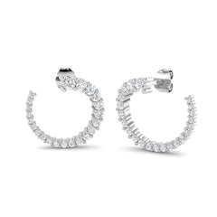 1 Carat D-E/VS Lab Grown Diamond Hoops Earring 9k White Gold Ready To Ship