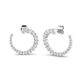 9ct White Gold 0.98ct Lab Grown Diamond Hoop Earrings