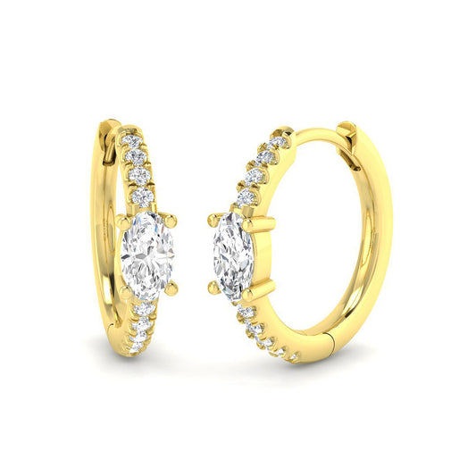 Hoop Earrings - Luthy Gold 0.5ct To 1ct Elegant