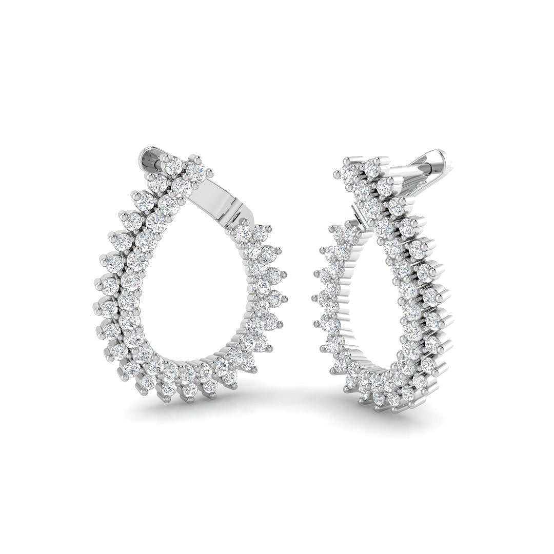 0.95ct Lab Diamond Round Cut Stud Earrings in 9K White Gold