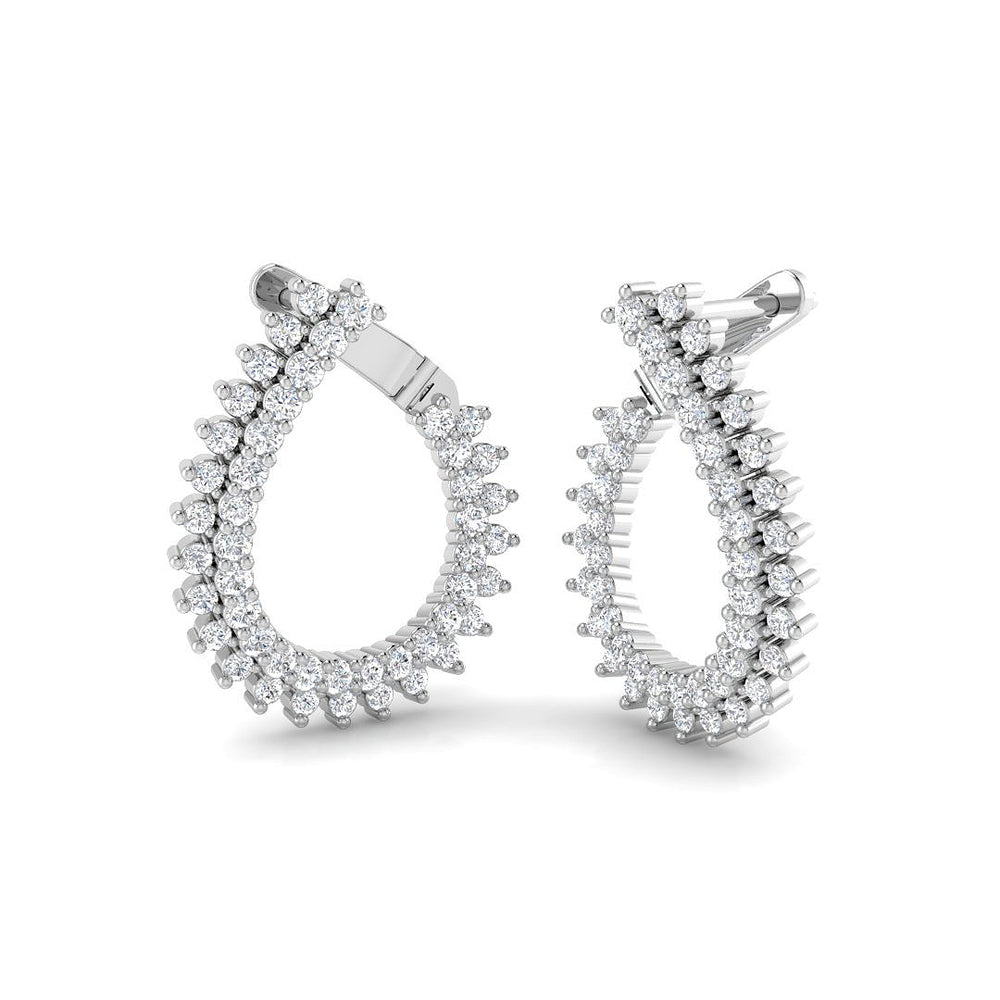 0.95ct Lab Diamond Round Cut Stud Earrings in 9K White Gold