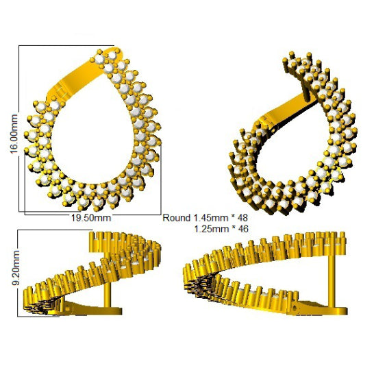 1 Carat D-E/VS Lab Grown Diamond Hoops Earring 9k Yellow Gold Ready To Ship
