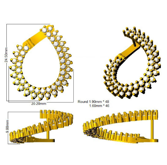 2.1 Carat D-E/VS Lab Grown Diamond Hoops Earring 9k Yellow Gold Ready To Ship