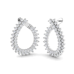 2.1 Carat D-E/VS Lab Grown Diamond Hoops Earring 9k White Gold Ready To Ship