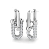 Lutsy 2ct Gold Paper Clip Diamond Earrings - Elegant Luxury Jewelry