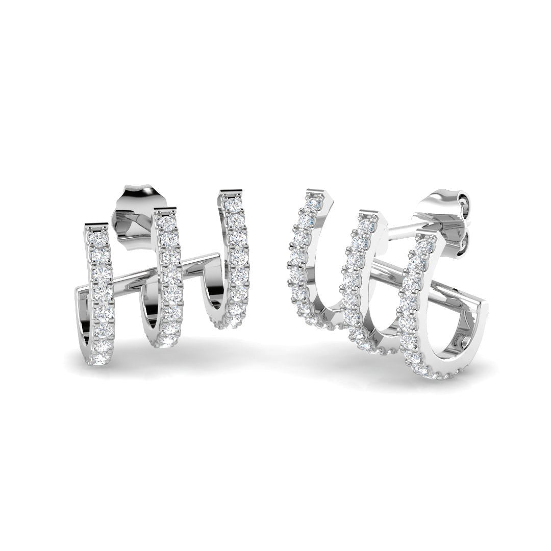 0.5 Carat D-E/VS Lab Grown Diamond Crawlers Earring 18k White Gold Ready To Ship