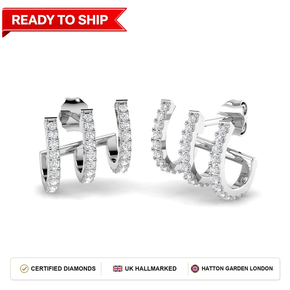 Lab grown diamond earring