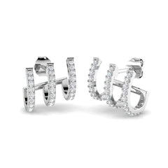 0.5 Carat D-E/VS Lab Grown Diamond Crawlers Earring 18k White Gold Ready To Ship