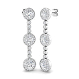 Luvpy Elegant 3ct Gold Drop & Trilogy Diamond Earrings for Luxury Style