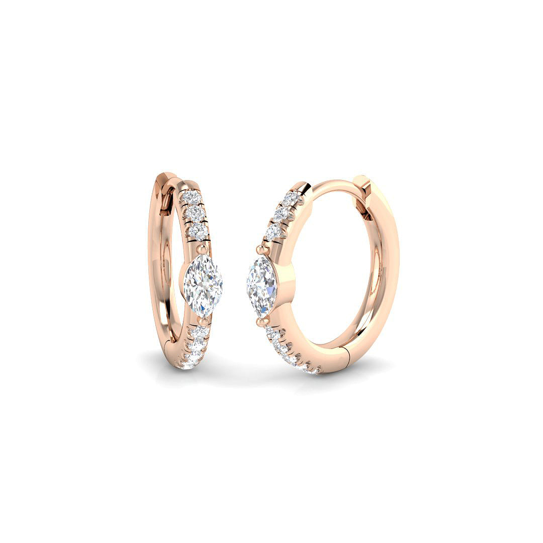 Hoop Earrings - Lutgy Gold Diamond 0.33ct Luxury