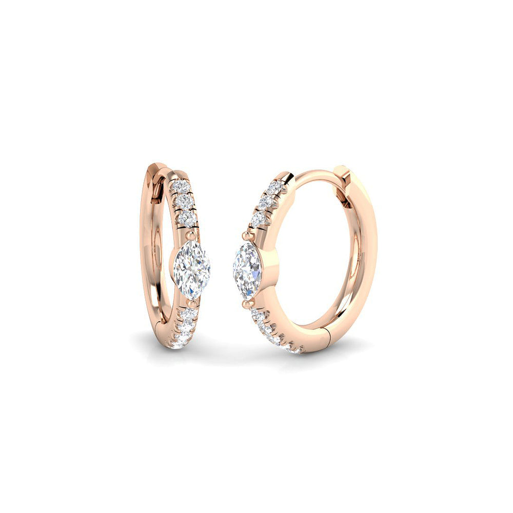 Hoop Earrings - Lutgy Gold Diamond 0.33ct Luxury