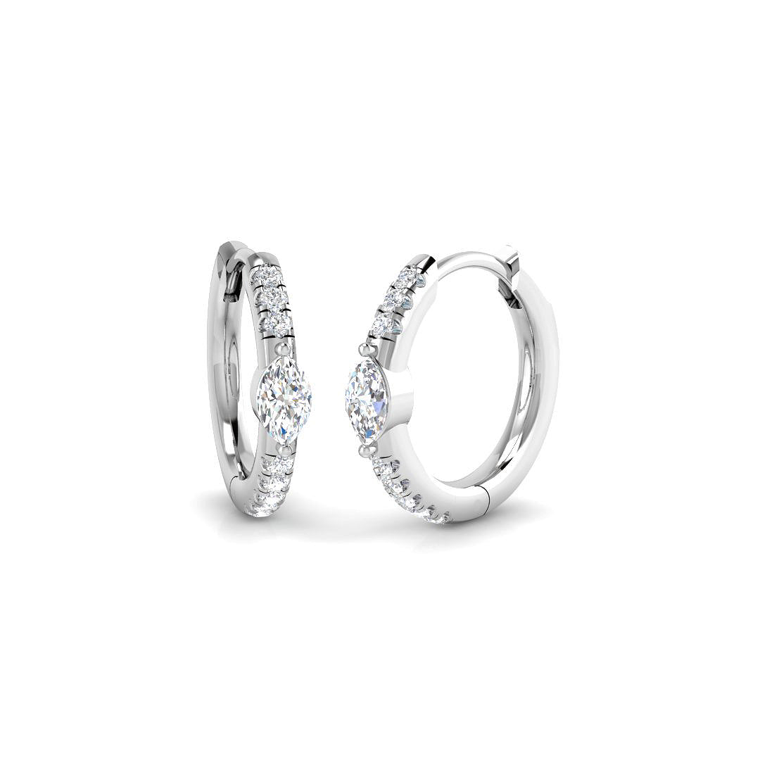 Hoop Earrings - Lutgy Gold Diamond 0.33ct Luxury