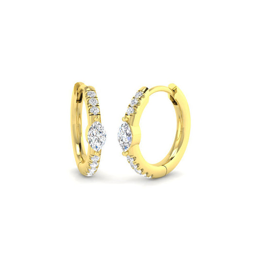 Hoop Earrings - Lutgy Gold Diamond 0.33ct Luxury