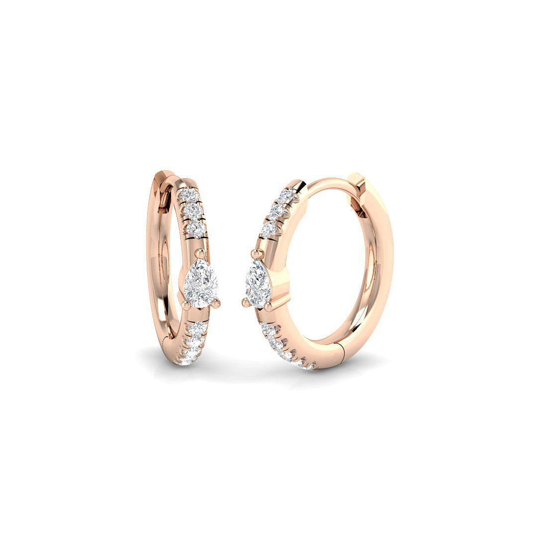 Hoop Earrings - Lutmy Luxury 0.2ct to 0.5ct Gold Diamond