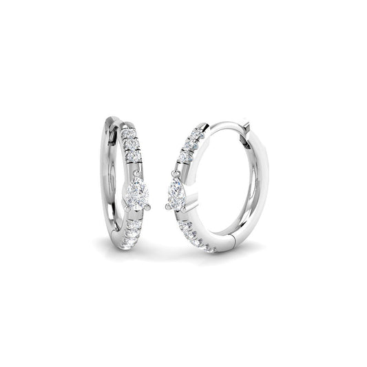 Hoop Earrings - Lutmy Luxury 0.2ct to 0.5ct Gold Diamond