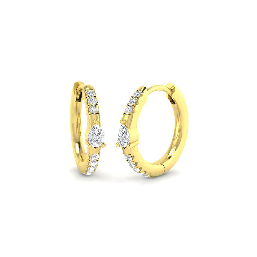 Hoop Earrings - Lutmy Luxury 0.2ct to 0.5ct Gold Diamond