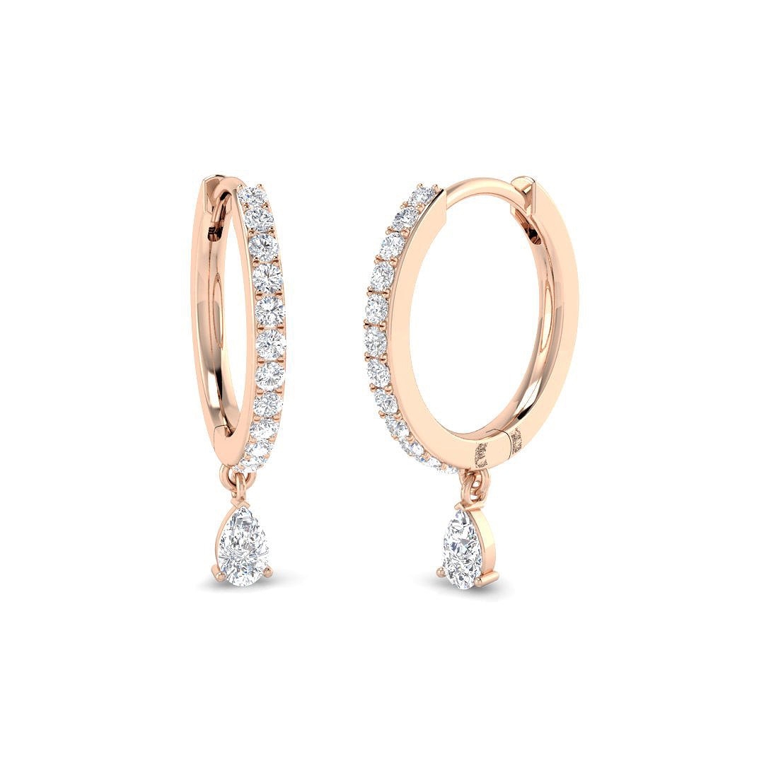 Luvmy Gold Drop & Trilogy Diamond Earrings - 0.33ct Luxury Jewelry