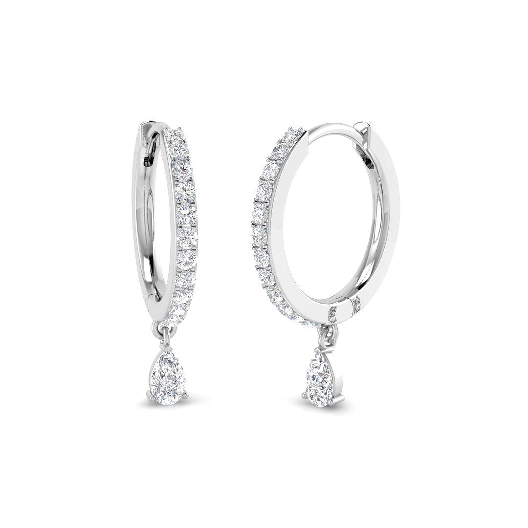 Luvmy Gold Drop & Trilogy Diamond Earrings - 0.33ct Luxury Jewelry