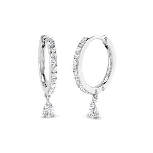 Luvmy Gold Drop & Trilogy Diamond Earrings - 0.33ct Luxury Jewelry
