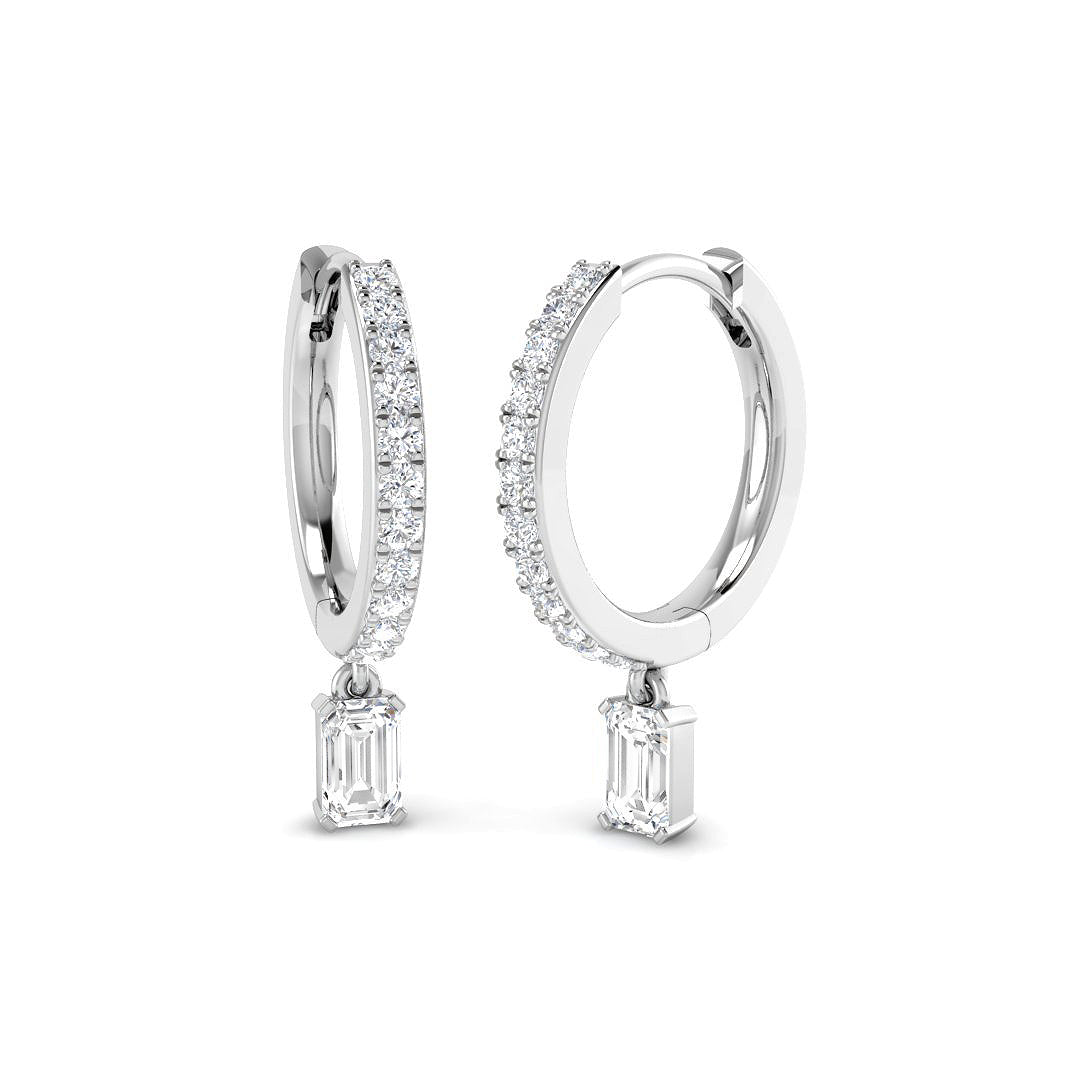 Lutvy 0.5ct Gold Drop & Trilogy Diamond Earrings - Elegant Luxury Jewelry