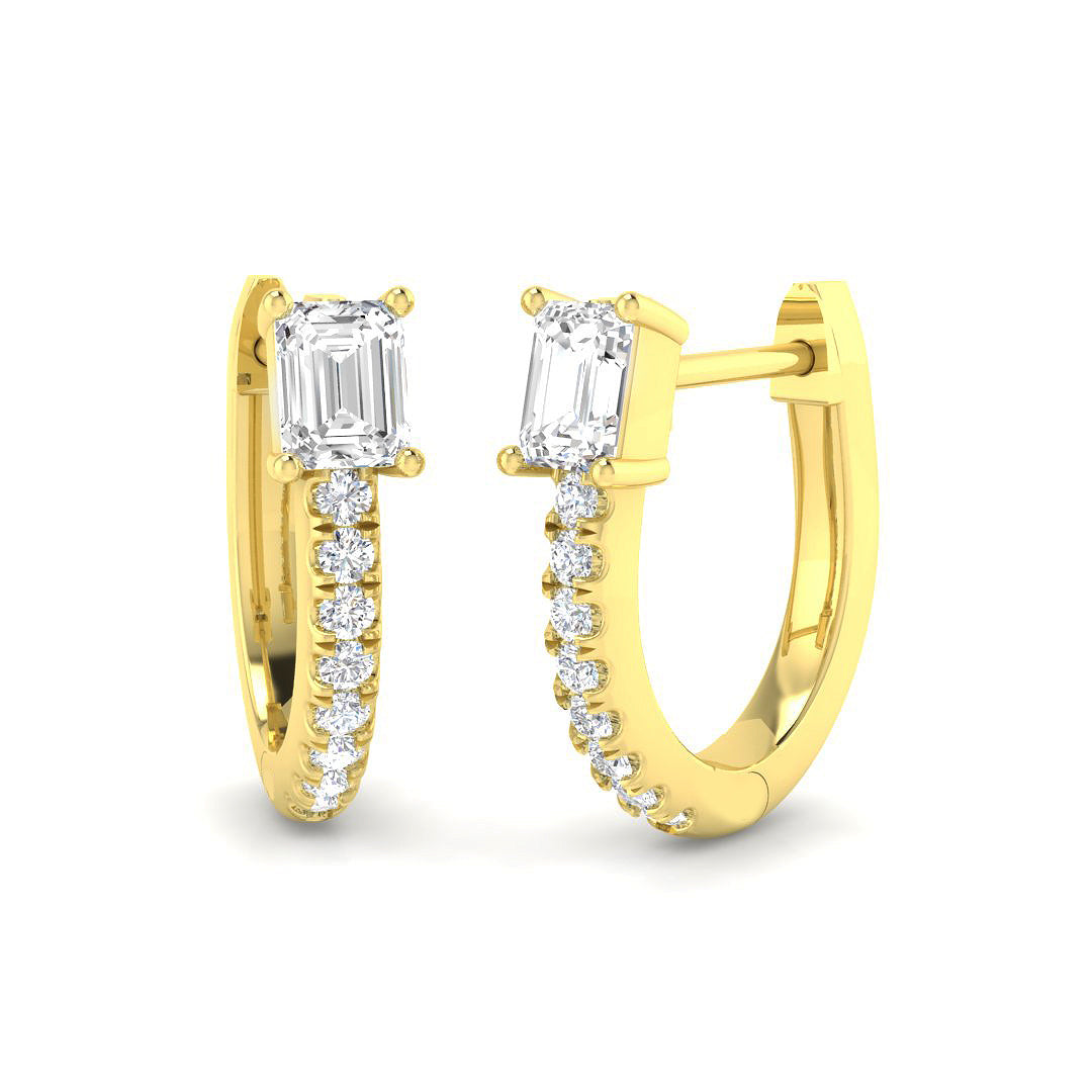 Hoop Earrings - Lutwy Gold 0.5ct Luxury Diamond For Women