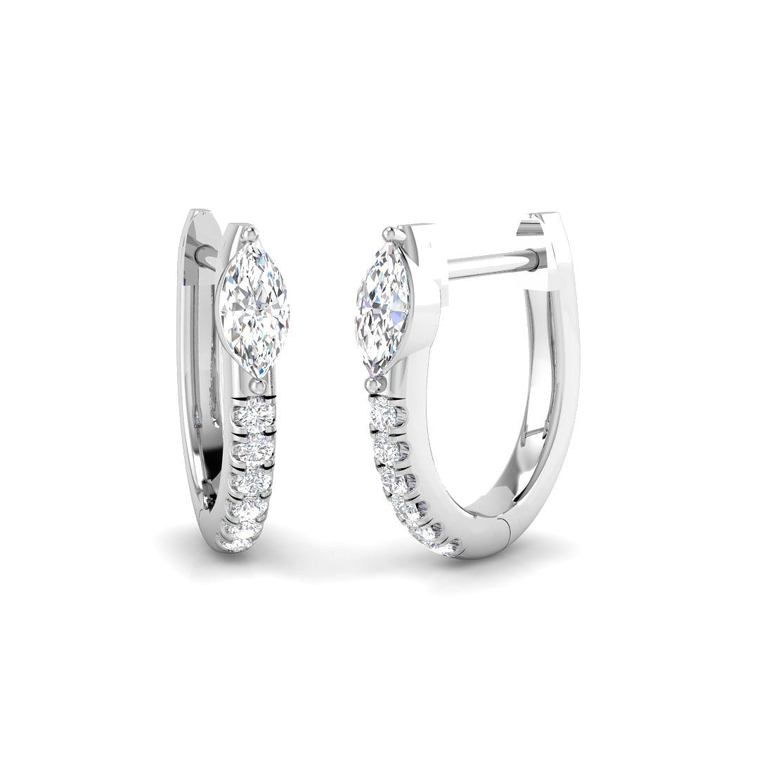 Hoop Earrings - Luvny Exquisite 0.33ct to 0.5ct Gold Diamond