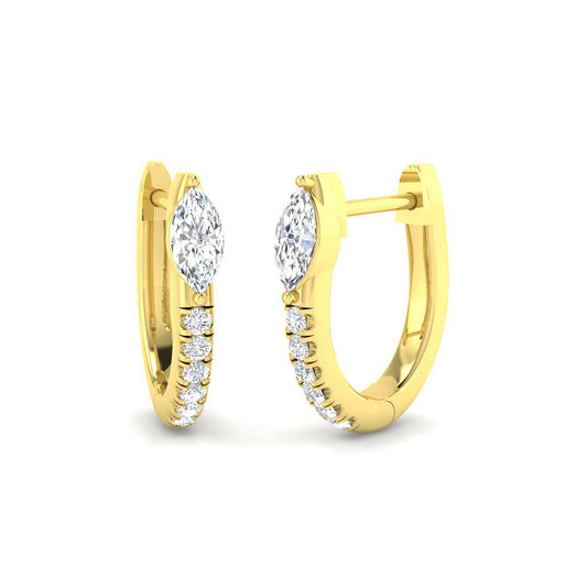 Hoop Earrings - Luvny Exquisite 0.33ct to 0.5ct Gold Diamond
