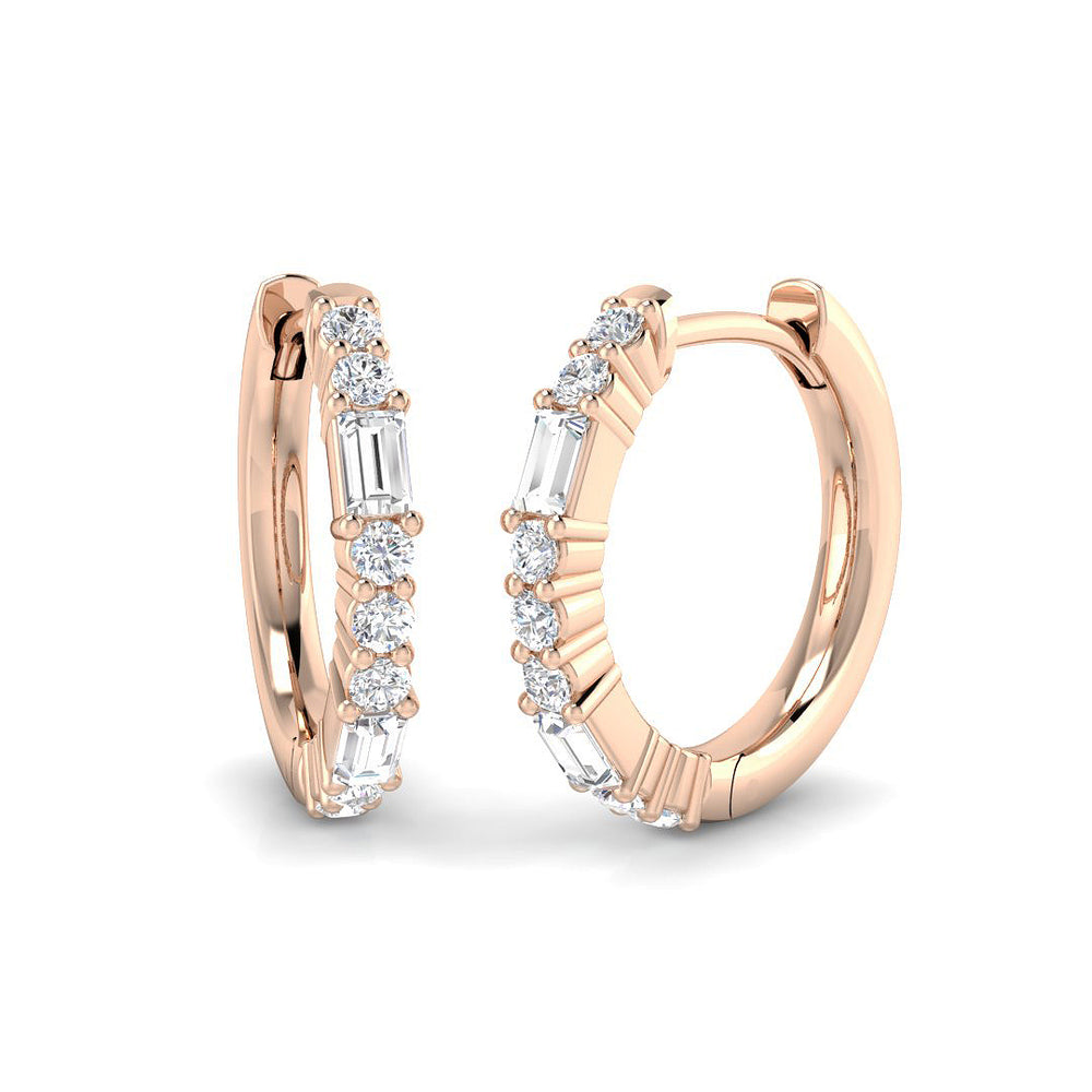 Hoop Earrings - Luvry Sparkling 0.33ct to 0.5ct Gold Diamond