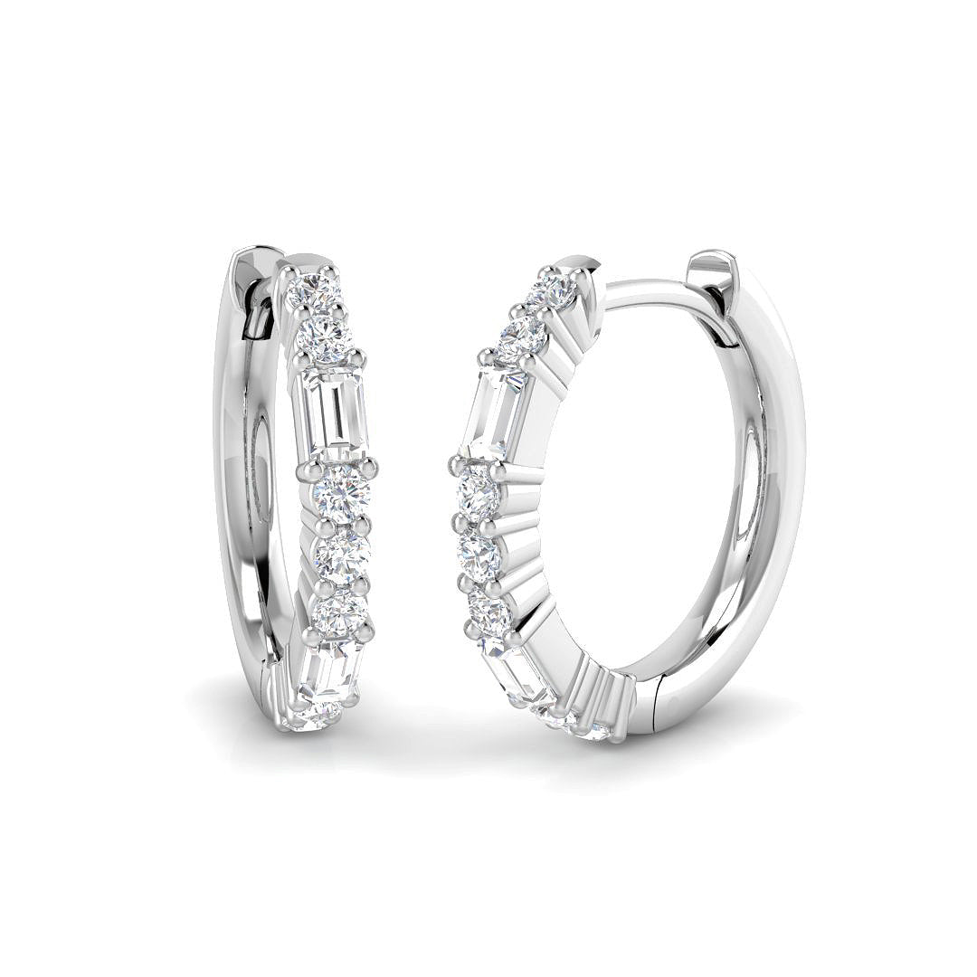 Hoop Earrings - Luvry Sparkling 0.33ct to 0.5ct Gold Diamond
