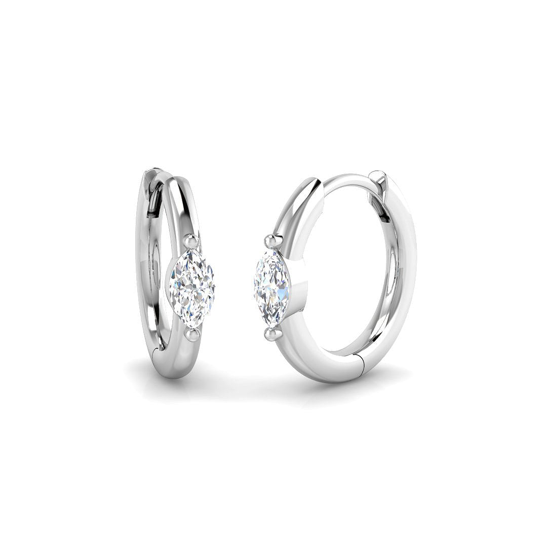 Hoop Earrings - Luvgy 0.25ct Luxury Gold Diamond Elegant
