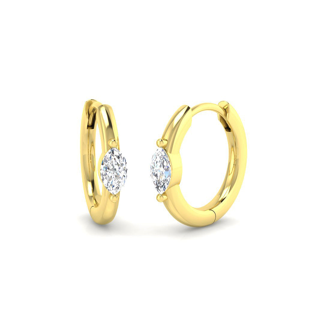 Hoop Earrings - Luvgy 0.25ct Luxury Gold Diamond Elegant