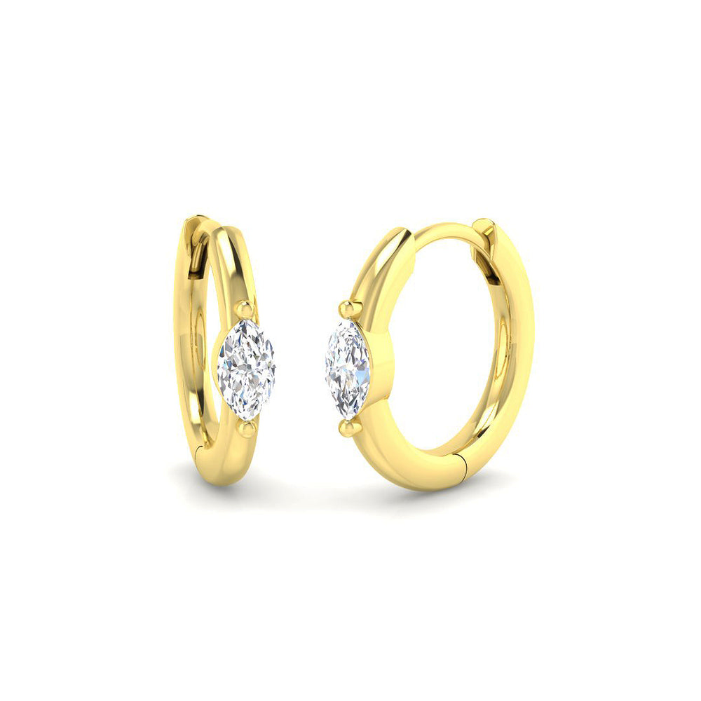 Hoop Earrings - Luvgy 0.25ct Luxury Gold Diamond Elegant