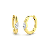 Hoop Earrings - Luvgy 0.25ct Luxury Gold Diamond Elegant