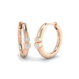 Hoop Earrings - Luvoy Elegant Luxury 0.5ct Gold Diamond