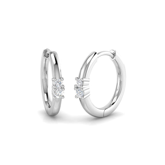 Hoop Earrings - Luvhy Elegant 0.1ct Gold Diamond Luxury