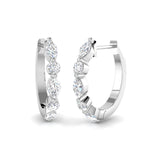Hoop Earrings - Luvoy Elegant 0.5ct Style Gold Diamond