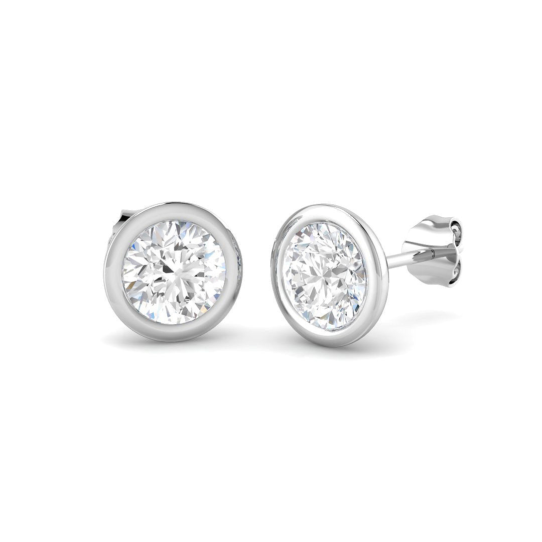 2.36ct Lab Diamond Round Cut Stud Earrings in 18K White Gold