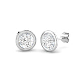 2.36ct Lab Diamond Round Cut Stud Earrings in 18K White Gold