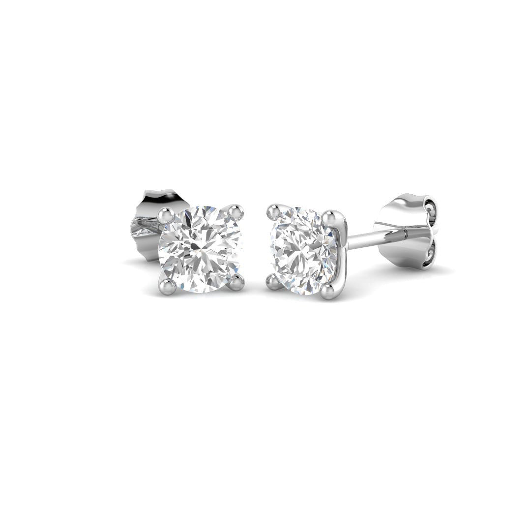 1.19ct Lab Diamond Round Cut Stud Earrings in 18K White Gold