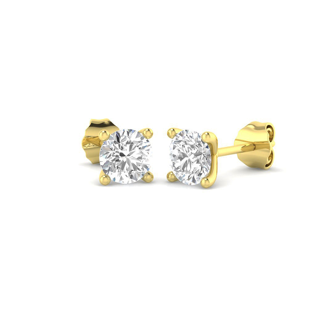 1.2 Carat D-E/VS Lab Grown Diamond Stud Earring 18k Yellow Gold Ready To Ship
