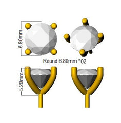 2.6 Carat D-E/VS Lab Grown Diamond Stud Earring 18k Yellow Gold Ready To Ship