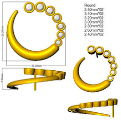 1.5 Carat D-E/VS Lab Grown Diamond Crawlers Earring 9k Yellow Gold Ready To Ship