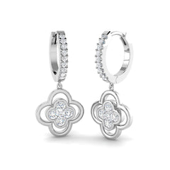1.1 Carat D-E/VS Lab Grown Diamond Clover Earring 9k White Gold Ready To Ship