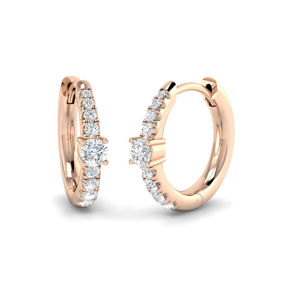 Hoop Earrings - Luxby 0.25ct Gold Elegant Diamond Accents