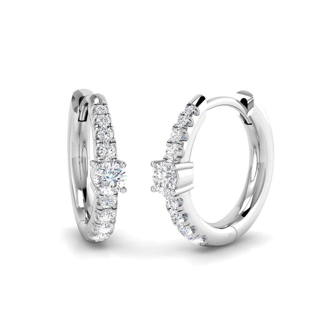 Hoop Earrings - Luxby 0.25ct Gold Elegant Diamond Accents