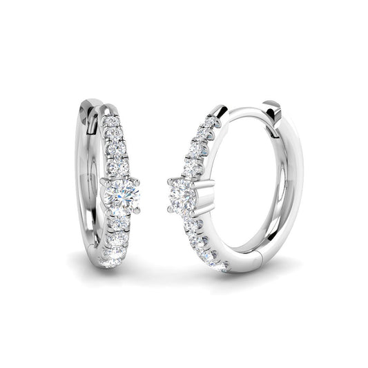 Hoop Earrings - Luxby 0.25ct Gold Elegant Diamond Accents