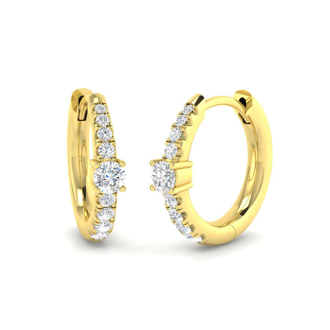 Hoop Earrings - Luxby 0.25ct Gold Elegant Diamond Accents