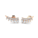 Stunning 0.50 Ct Diamond Ear Climbers in White Gold | Natural & Lab Grown Diamonds